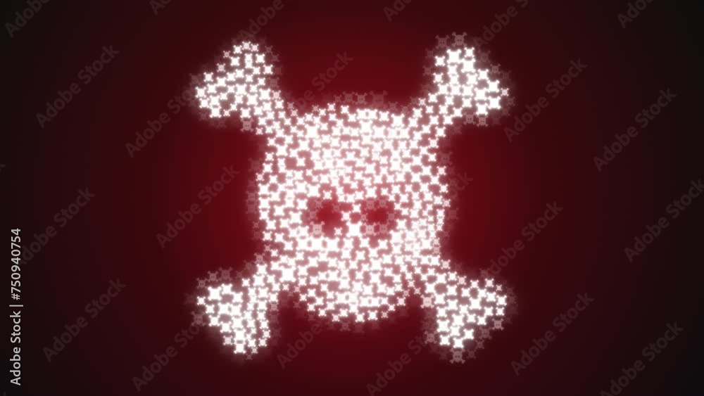 Seamless looping morphing animation with the text Danger and skull icons including luma matte Seamless looping morphing animation with the text Danger and skull icons including luma matte