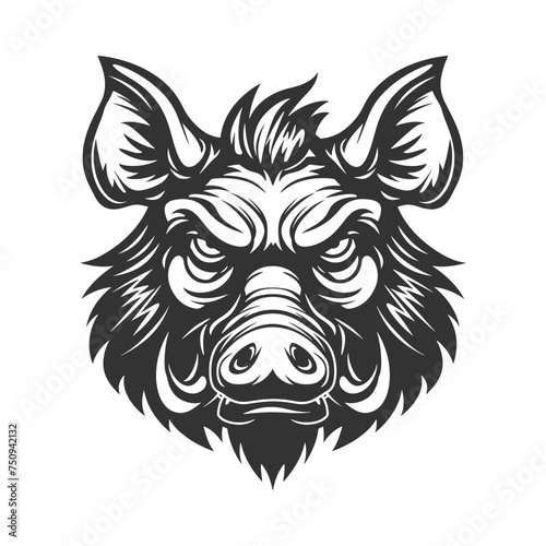 Razorback Illustration Clip Art Design Shape. Wild Boar Silhouette Icon Vector.