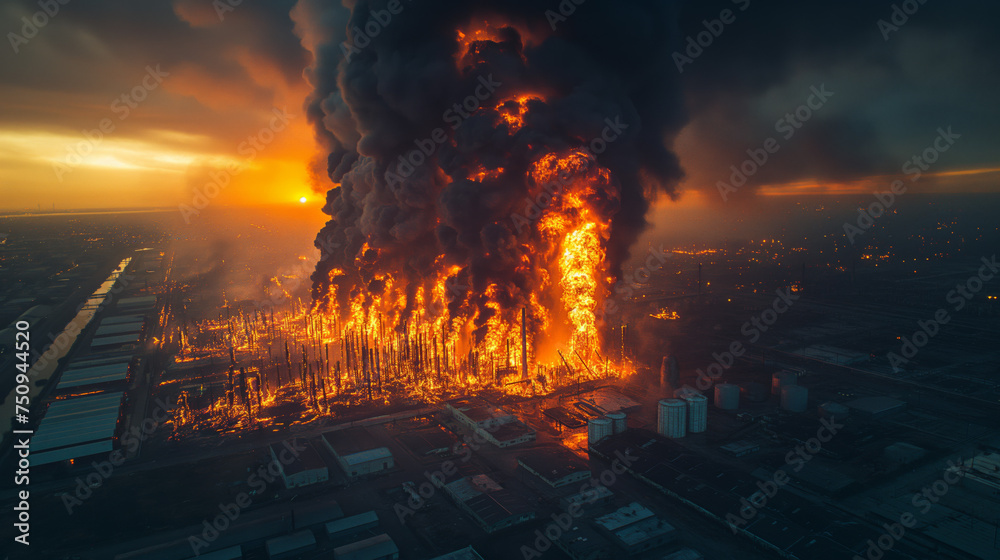 oil, natural gas refinery explosion