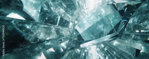 Light fragmentation inside of diamond crystal.
