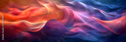 Abstract Colorful Metallic Wavy Background, abstract and fantastic background as a header or banner for your design project