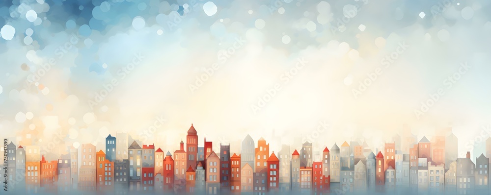 Illustration of a delicate and artistic city or village background. Concept Illustration, Delicate, Artistic, City, Village