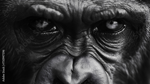Primer plano de la cara de un gorilla photo