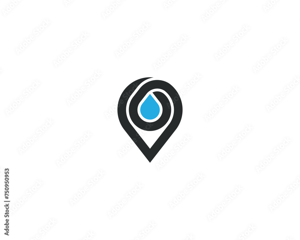 Water Pin Drop Logo Concept sign icon symbol Element Design. Aqua, Water, Geotag, Map, Location Logotype. Vector illustration template Water Pin Drop Logo Concept sign icon symbol Element Design. Aqua, Water, Geotag, Map, Location Logotype. Vector illustration template