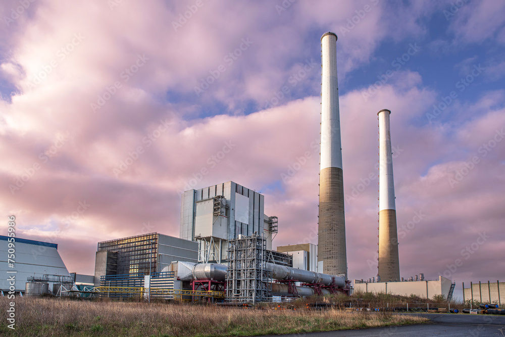 Coal-fired power station in the commercial port of Le Havre in France Coal-fired power station in the commercial port of Le Havre in France