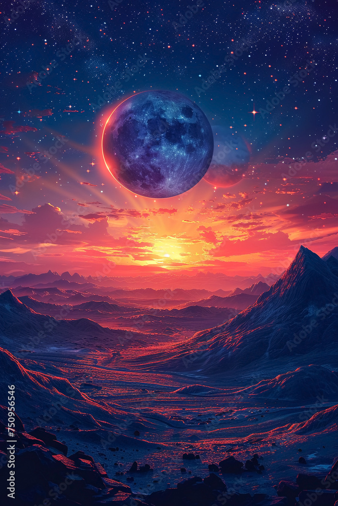 Planets in the sky, cosmos, galaxy. cosmic. Space landscape of planets and stars. Planets in the sky, cosmos, galaxy. cosmic. Space landscape of planets and stars.