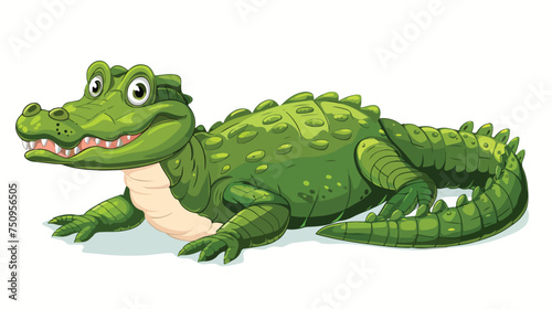 Alligator isolated on white background cartoon vecto