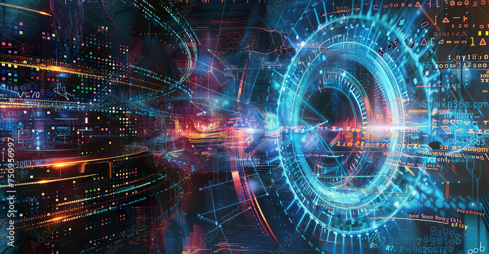Abstract technology banner background, generative ai Abstract technology banner background, generative ai