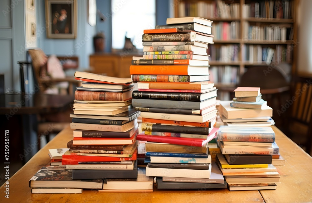 Old books stack. Stack history. Generate Ai Old books stack. Stack history. Generate Ai