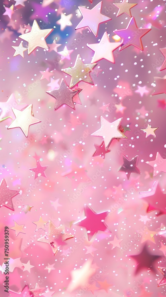 stars pink background.