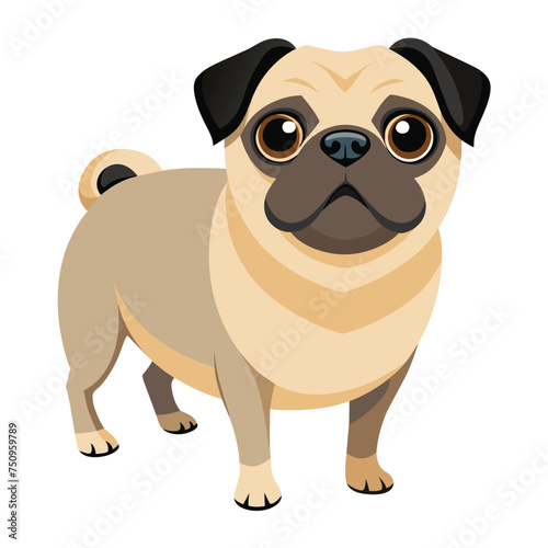 illustration of a pug