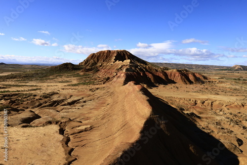 The Bardenas Reales is a semi-desert natural region of some 42 000 hectares in southeast Navarre  Spain