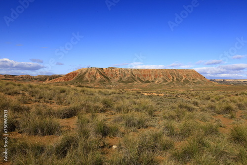 The Bardenas Reales is a semi-desert natural region of some 42 000 hectares in southeast Navarre  Spain