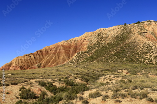 The Bardenas Reales is a semi-desert natural region of some 42 000 hectares in southeast Navarre  Spain