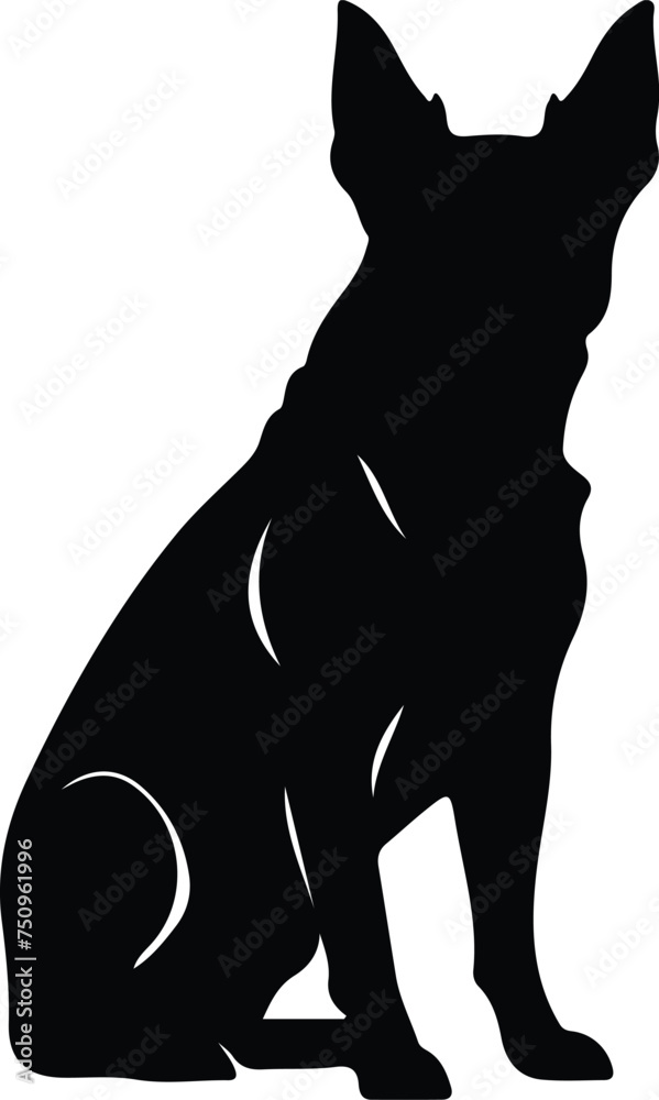 working dog  silhouette