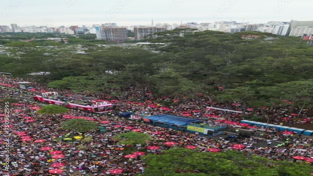 Carnaval Bloco São Paulo Samba Ibirapuera folia alegria diversidade multiculturalismo batucada fantasia animação cultura tradição rua música dança festa Brasil ritmo celebração colorido energia folião