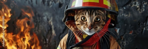 Hero Firefighter in Uniform  Young Smiling Fireman  Firefighting Danger Job  Generative AI Illustration