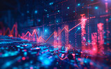 financial stock market concept with rising arrows and digital charts abstract illustration