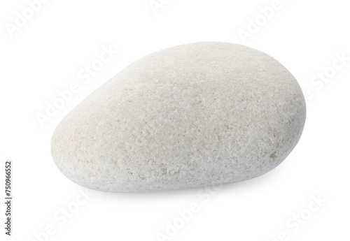 One stone isolated on white. Sea pebble