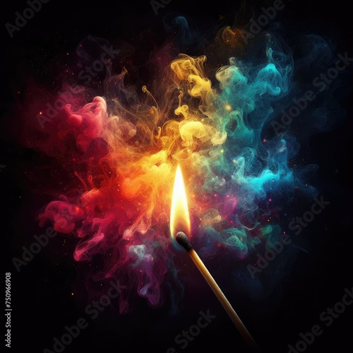 Inferno Elegance Matchstick Falls Creating Chromatic Smoke Trail