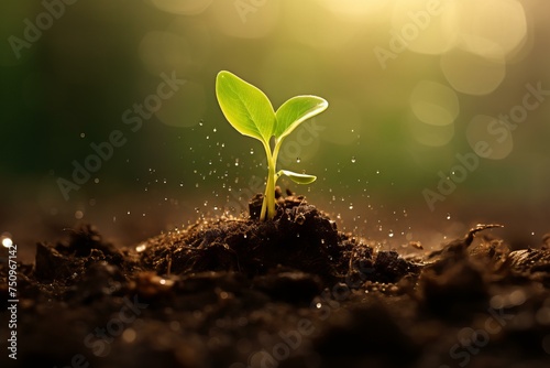 Seedling sprouting pot. Seedling botany. Generate Ai