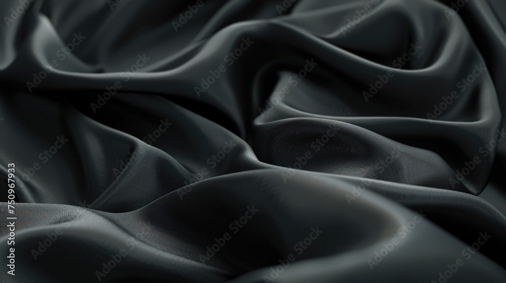 A detailed view of black fabric, suitable for various design projects A detailed view of black fabric, suitable for various design projects