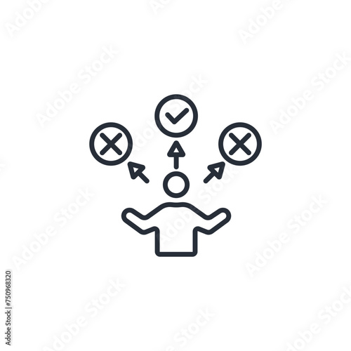 Decisions making icon. vector.Editable stroke.linear style sign for use web design,logo.Symbol illustration.