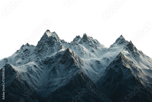 Snowy mountains with clear sky, suitable for travel websites