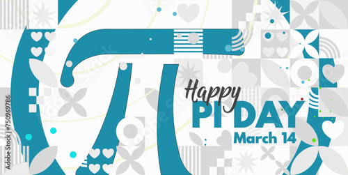 Happy Pi Day. March 14. Banner, illustration, card photo