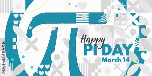 Happy Pi Day. March 14. Banner, illustration, card