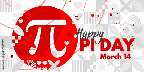 Happy Pi Day. March 14. Banner, illustration, card