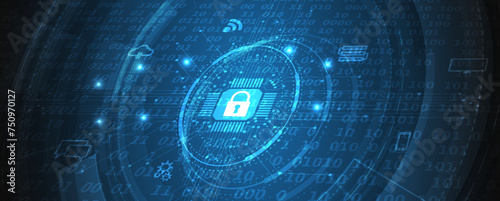 Cyber security and information or network protection. Future cyber technology web services for business and internet project