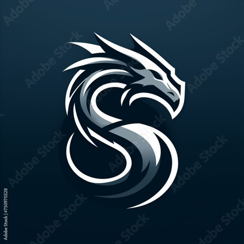 Logo illustration of a " Dragon ", IA generated 