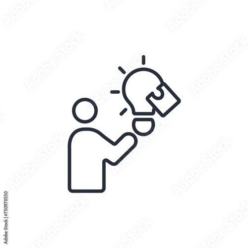 solving icon. vector.Editable stroke.linear style sign for use web design,logo.Symbol illustration.