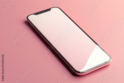 A pink Phone with a pink screen on a matching surface. Perfect for technology or girly-themed designs