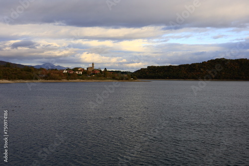 Fototapeta Naklejka Na Ścianę i Meble -  The Ullíbarri-Gamboa Reservoir is located in Álava, Basque Country, Spain