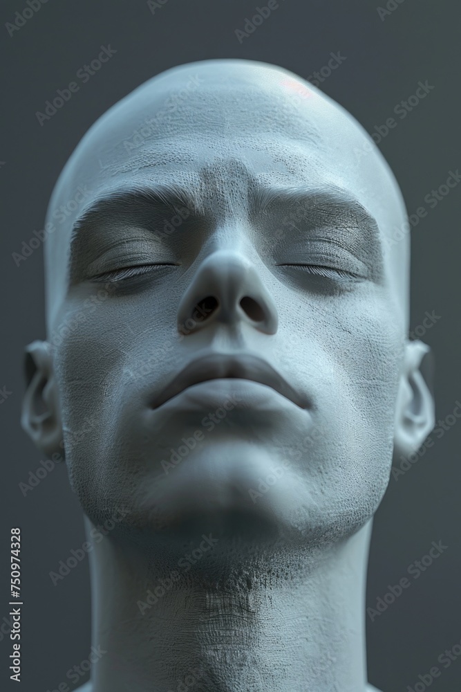 Close-up shot of a man with his eyes closed. Suitable for various concepts and designs