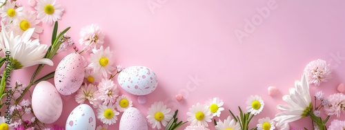a bunch of eggs sitting in a row next to flowers and grass