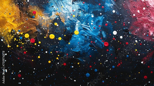 Vibrant Painting With Multicolored Paint Strokes