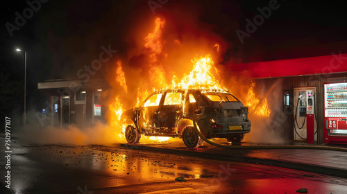 electric vehicle fire photo
