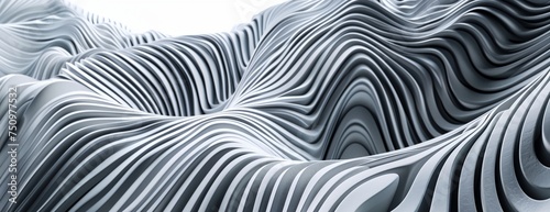 a very large wavy pattern of white material
