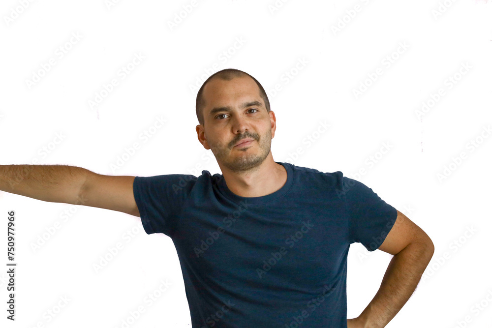 expressive average looking bald man expressive average looking bald man