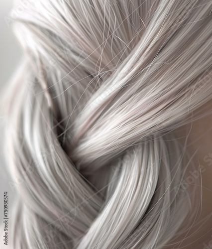 Beautiful female natural grey braid hairstyle