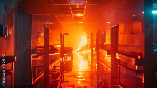 fire accident Inside the patient room of modern hospitals,generative ai