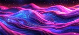Enchanting abstract dark design background with futuristic waves and magical bokeh effect