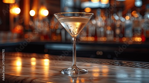 A classic martini from New York City with gin or vodka drink for menu at luxury restaurant
