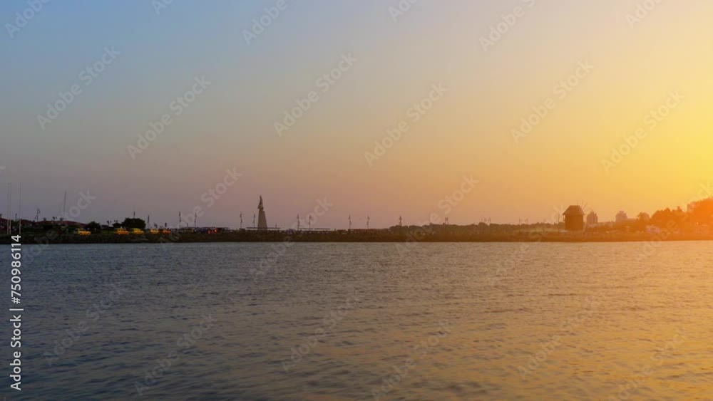 Beautiful sunset in town of Nessebar, Bulgaria on Black Sea coast. Beautiful sunset in town of Nessebar, Bulgaria on Black Sea coast.
