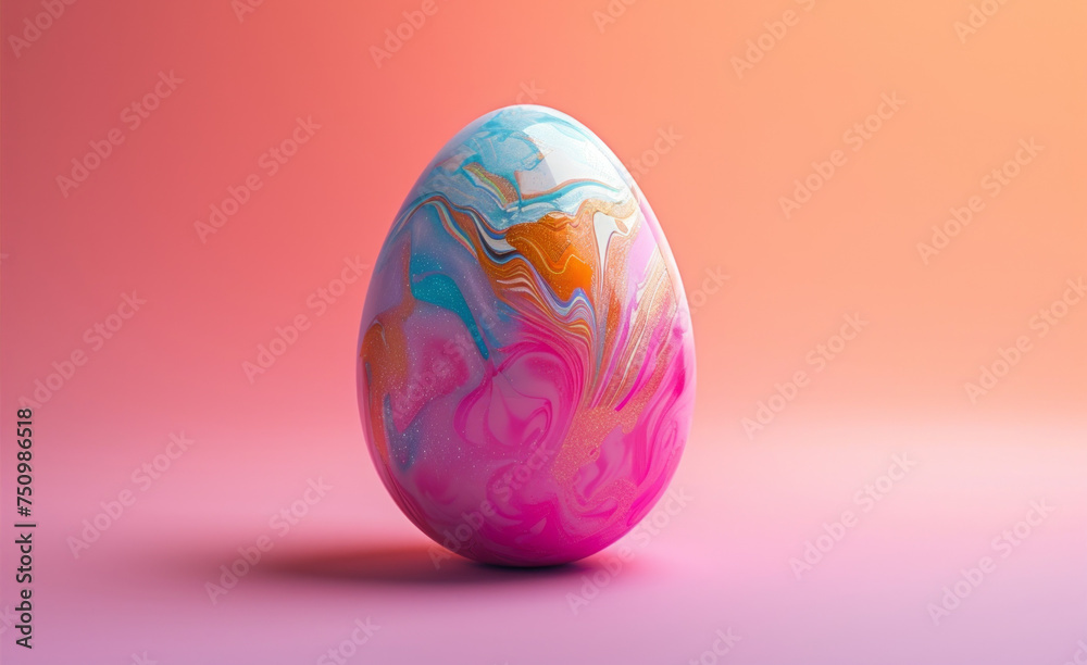 Easter egg design with a glass texture and retro wave elements Сlassic holiday symbolism with modern aesthetics 3D minimalist Easter egg design with a glass texture and retro wave elements Сlassic holiday symbolism with modern aesthetics 3D minimalist