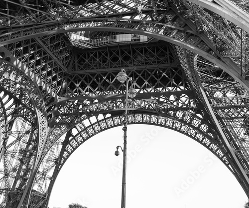 Graceful lines of the Eiffel Tower in Black and White © Lowell
