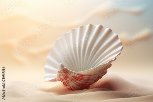 Shell mockup background. Tropical nature. Generate Ai